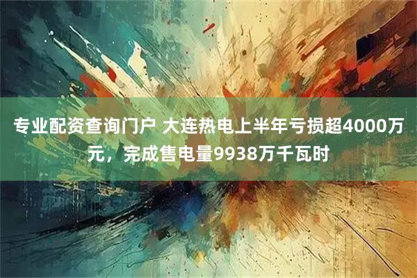 专业配资查询门户 大连热电上半年亏损超4000万元，完成售电量9938万千瓦时